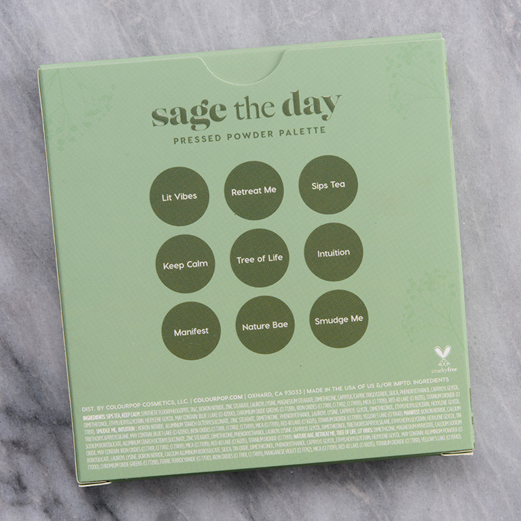 ColourPop Sage the Day Eyeshadow Palette Consider & Swatches